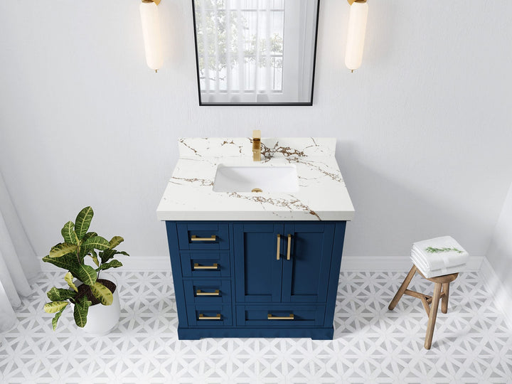 Boston 36" W x 22" D Center Sink Vanity for Modern Bathroom Spaces - photo 32