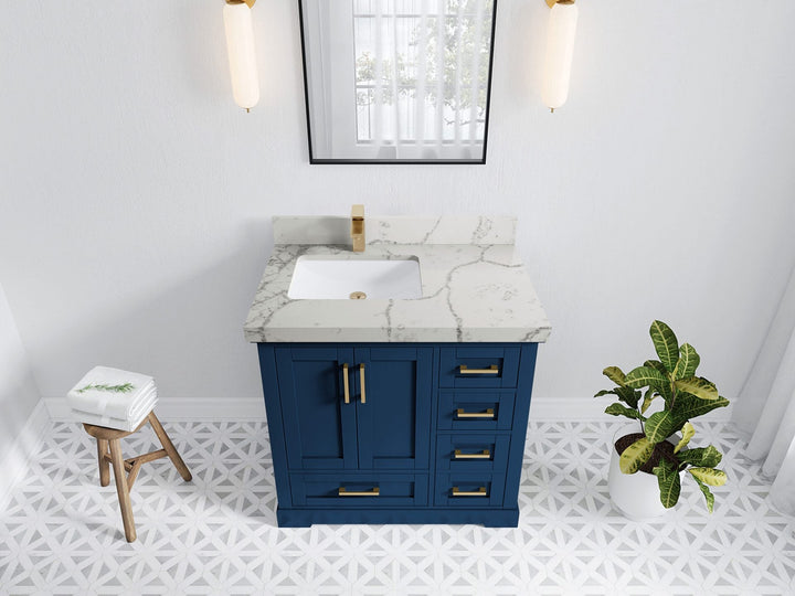 Boston 36 in. W x 22 in. D Left Offset Sink Bathroom Vanity - photo 39