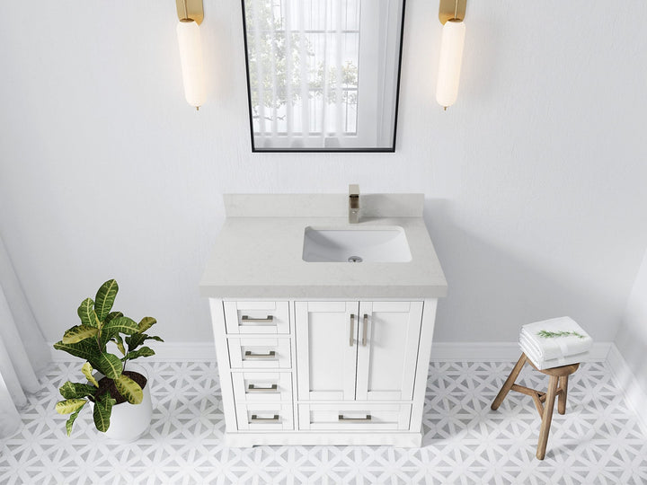 Boston 36 in. W x 22 in. D Right Offset Sink Bathroom Vanity - photo 14