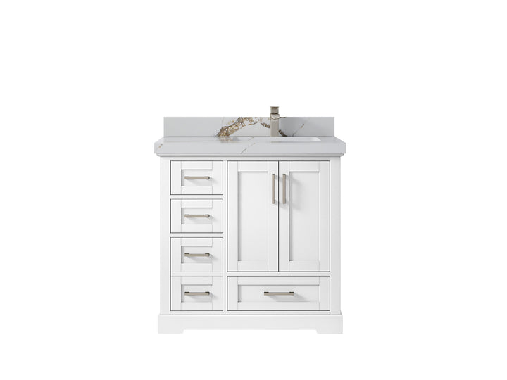 Boston 36 in. W x 22 in. D Right Offset Sink Bathroom Vanity - photo 19