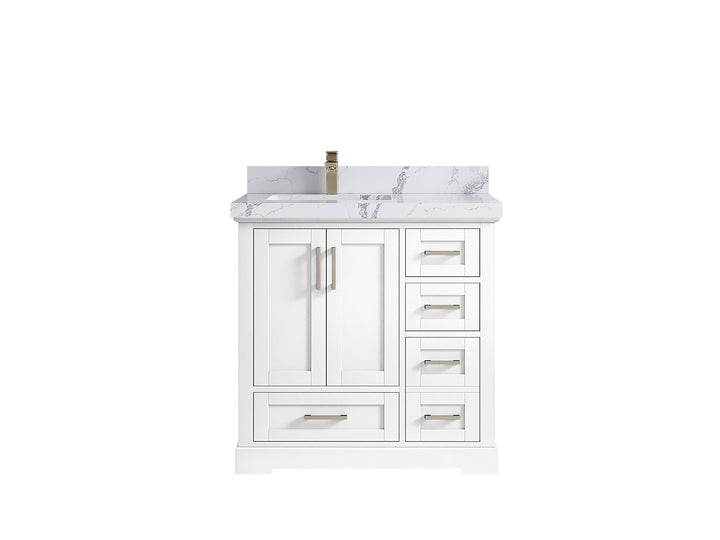 Boston 36 in. W x 22 in. D Left Offset Sink Bathroom Vanity - photo 25