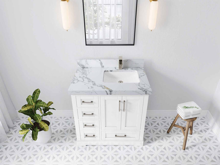 Boston 36 in. W x 22 in. D Right Offset Sink Bathroom Vanity - photo 24