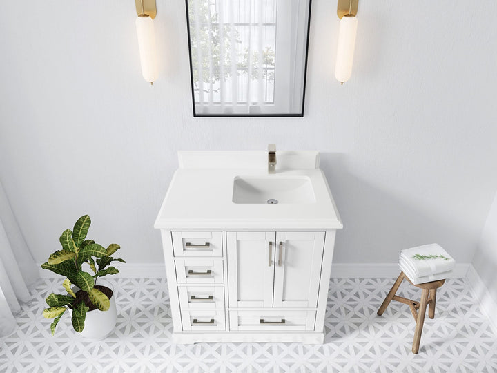 Boston 36 in. W x 22 in. D Right Offset Sink Bathroom Vanity - photo 48