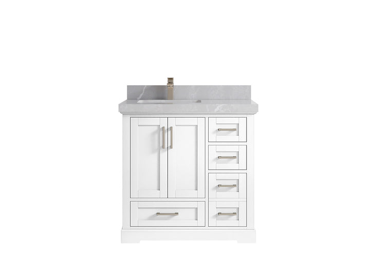 Boston 36 in. W x 22 in. D Left Offset Sink Bathroom Vanity - photo 31