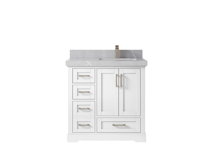 Boston 36 in. W x 22 in. D Right Offset Sink Bathroom Vanity - photo 31