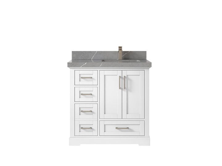 Boston 36 in. W x 22 in. D Right Offset Sink Bathroom Vanity - photo 33