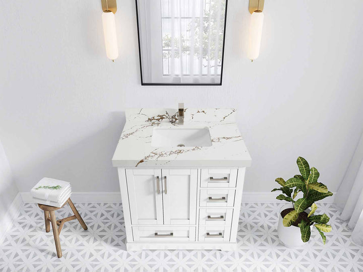 Boston 36 in. W x 22 in. D Center Sink Bathroom Vanity - photo 33