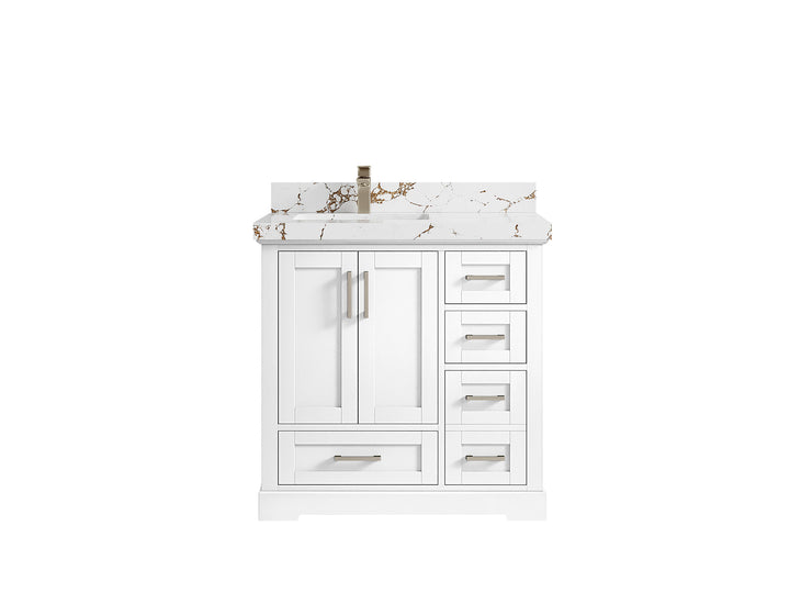 Boston 36 in. W x 22 in. D Left Offset Sink Bathroom Vanity - photo 35