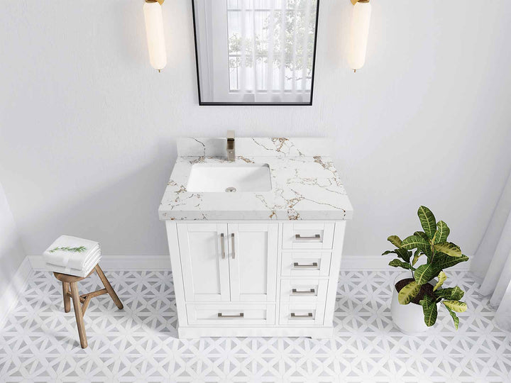 Boston 36 in. W x 22 in. D Left Offset Sink Bathroom Vanity - photo 46