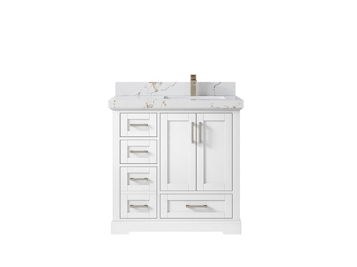 Boston 36 in. W x 22 in. D Right Offset Sink Bathroom Vanity - photo 37