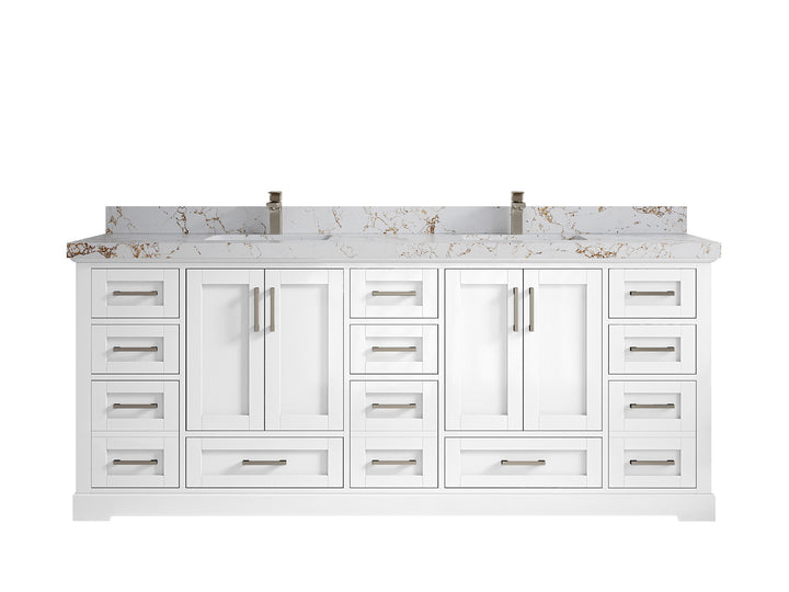 Boston 84 in. W x 22 in. D Double Sink Bathroom Vanity - photo 37