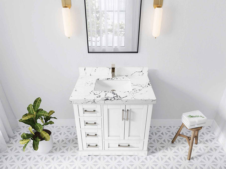 Boston 36" W x 22" D Center Sink Vanity for Modern Bathroom Spaces - photo 37