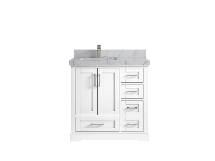 Boston 36 in. W x 22 in. D Left Offset Sink Bathroom Vanity - photo 41