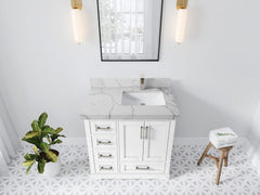 Boston 36 in. W x 22 in. D Right Offset Sink Bathroom Vanity - photo 40
