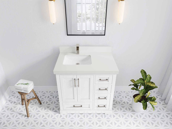 Boston 36 in. W x 22 in. D Left Offset Sink Bathroom Vanity - photo 42