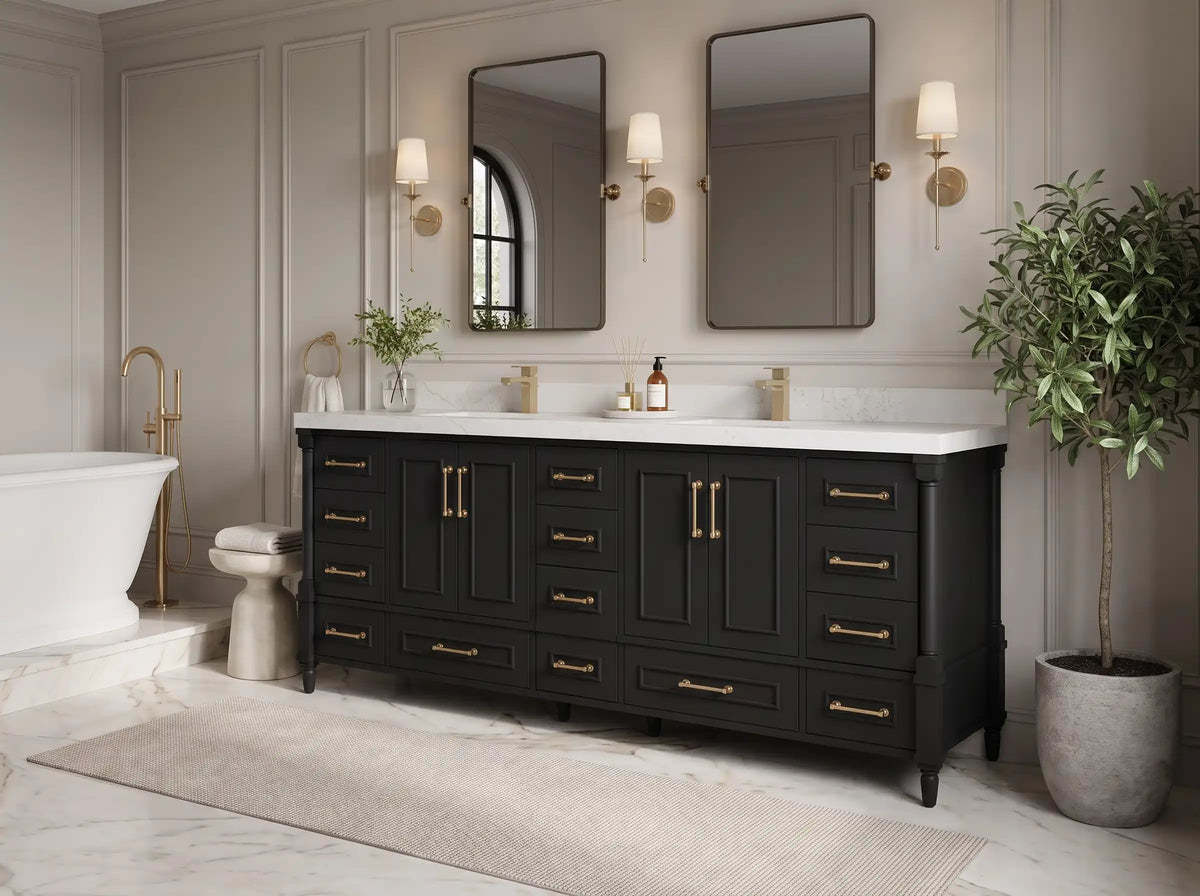 Aberdeen 84 in. W x 22 in. D Double Sink Bathroom Vanity