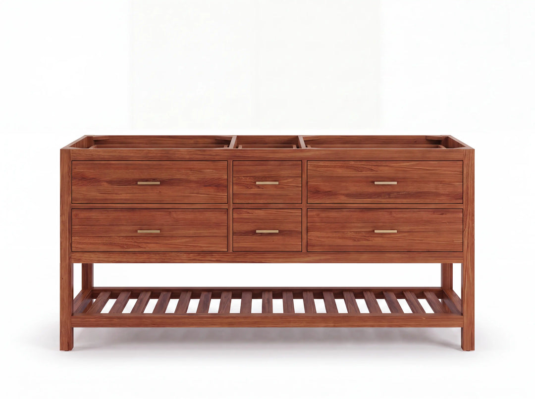 Parker Teak Wood 72 in. W x 22 in. D Double Sink Bathroom Vanity | 
              
                Dark Natural Teak
                
                  
             - PRK_TK_DNT_WHQZ_72D - photo №3