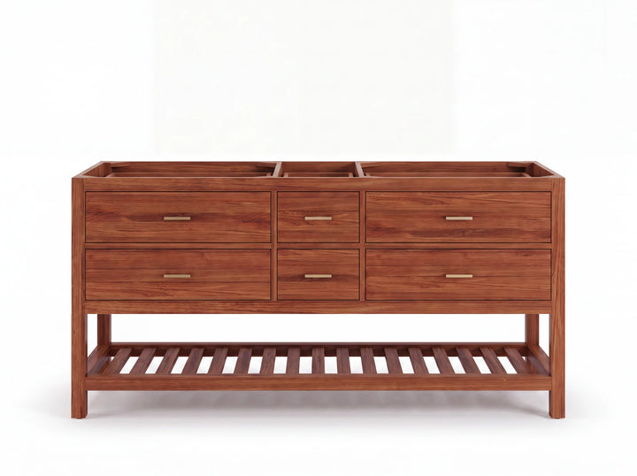 Parker Teak Wood 72 in. W x 22 in. D Double Sink Bathroom Vanity - photo 3