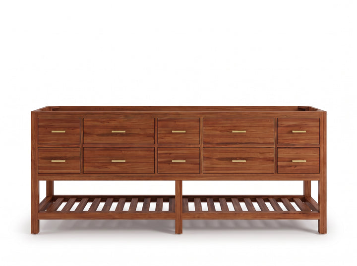 Parker Teak Wood 84 in. W x 22 in. D Double Sink Bathroom Vanity - photo 3