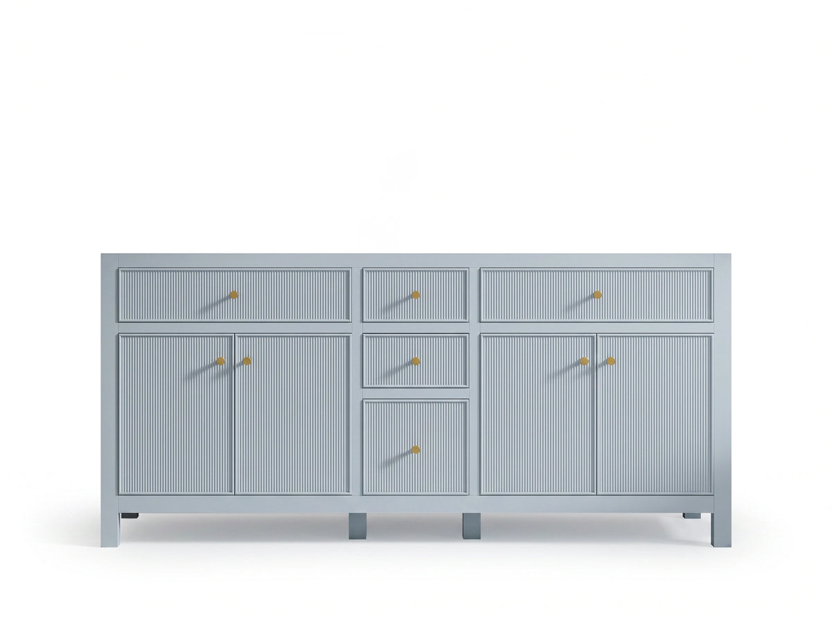 Sonoma 72 in W x 22 in D Free Standing Reeded Double Sink Bathroom Vanity