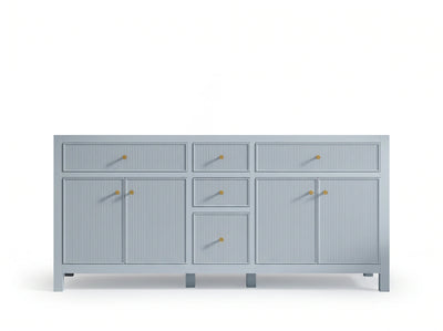 Sonoma 72 in W x 22 in D Free Standing Reeded Double Sink Bathroom Vanity