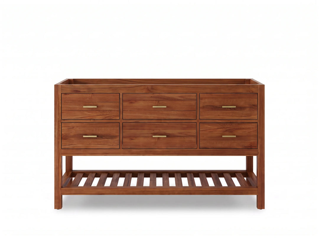 Parker Teak Wood 60 in. W x 22 in. D Single Sink Bathroom Vanity | 
              
                Dark Natural Teak
                
                  
             - PRK_TK_DNT_WHQZ_60S - photo №3