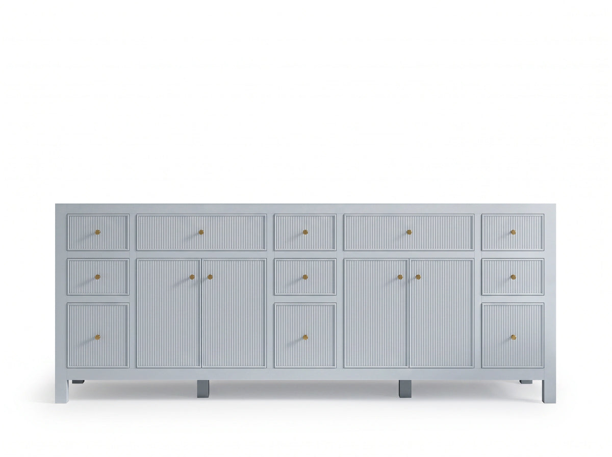 Sonoma 84 in W x 22 in D Free Standing Reeded Double Sink Bathroom Vanity