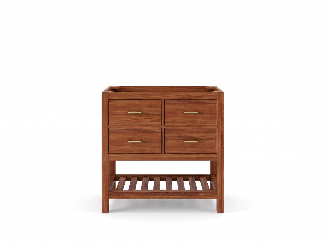 Parker Teak Wood 36 in. W x 22 in. D Center Sink Bathroom Vanity | 
              
                Dark Natural Teak
                
                  
             - PRK_TK_DNT_WHQZ_36 - photo №3