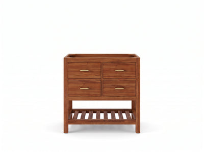 Parker Teak Wood 36 in. W x 22 in. D Center Sink Bathroom Vanity