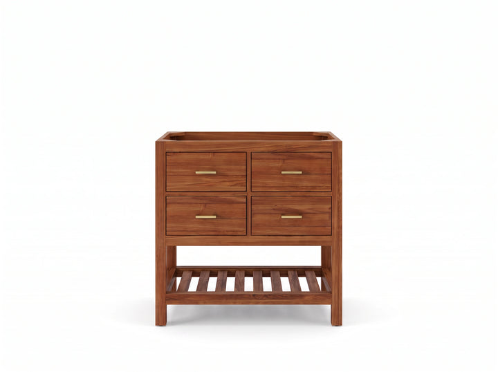 Parker Teak Wood 36 in. W x 22 in. D Center Sink Bathroom Vanity - photo 3