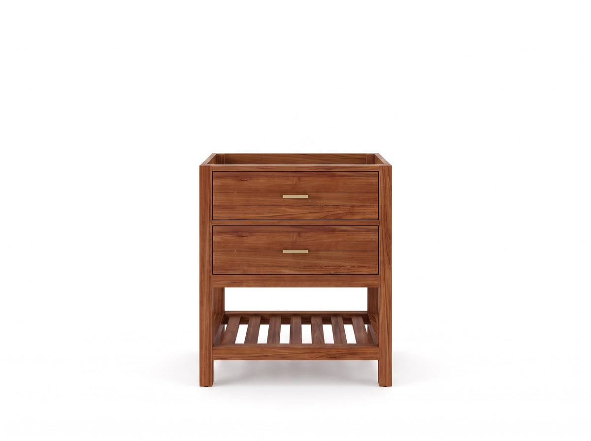 Parker Teak Wood 30 in. W x 22 in. D Single Sink Bathroom Vanity
