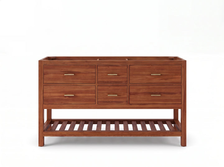Parker Teak Wood 60 in. W x 22 in. D Double Sink Bathroom Vanity - photo 3