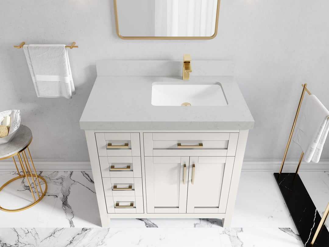Cambridge 36 in. W x 22 in. D Right Offset Sink Bathroom Vanity