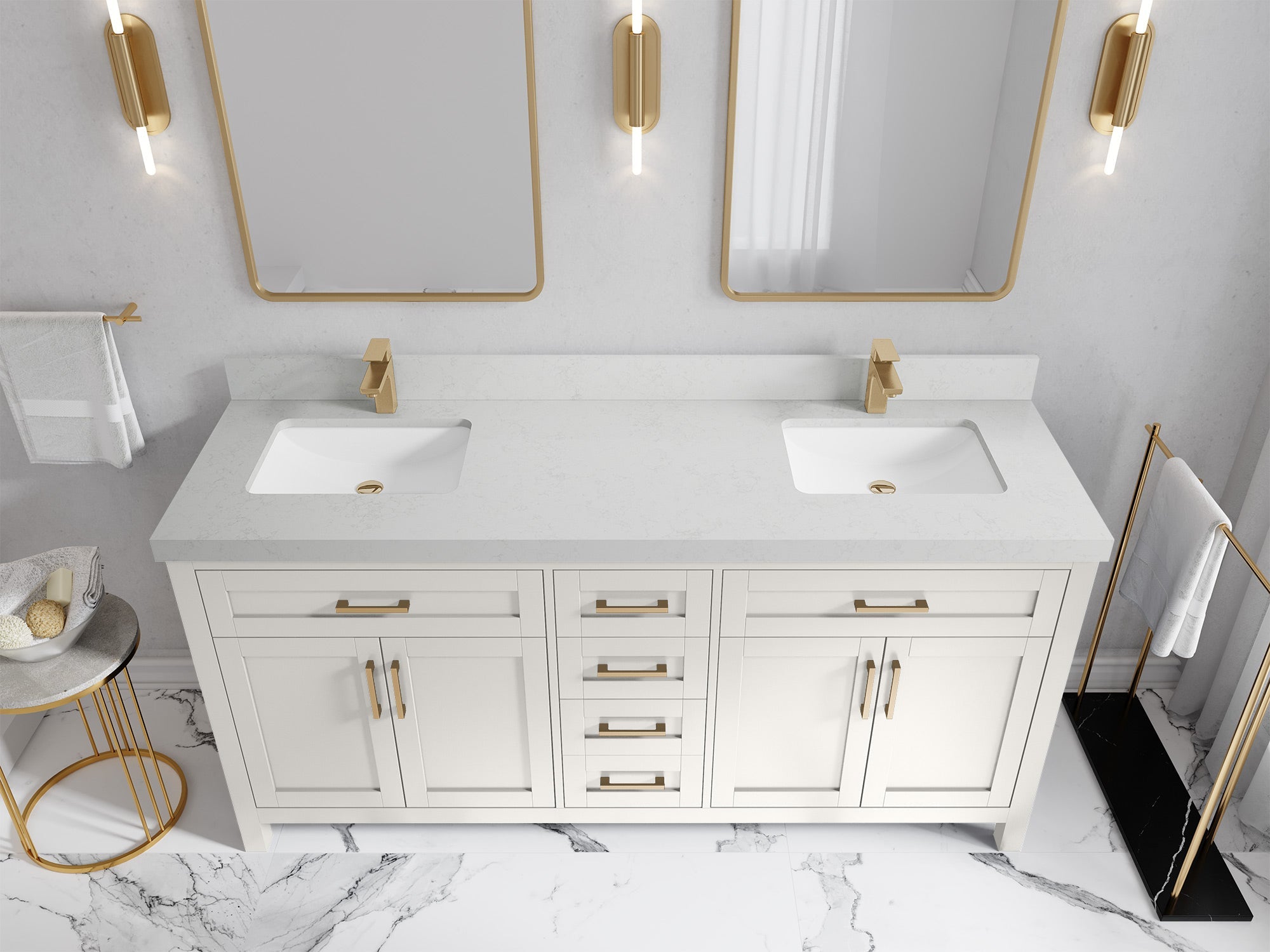 Cambridge 72 in. W x 22 in. D Double Sink Bathroom Vanity