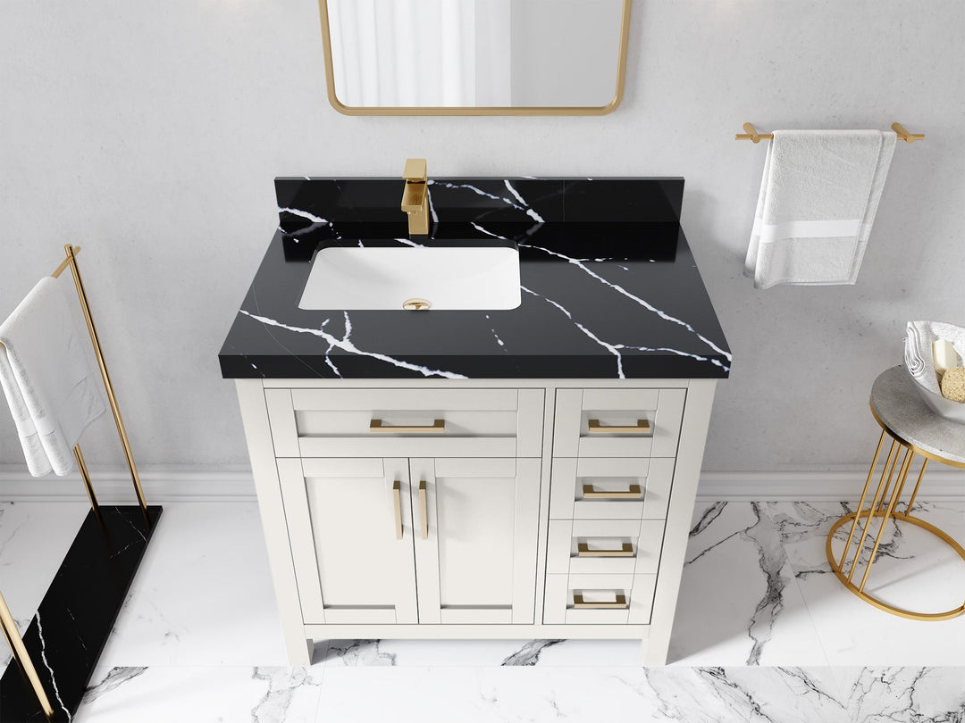 Cambridge 36 in. W x 22 in. D Left Offset Sink Bathroom Vanity