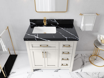 Cambridge 36 in. W x 22 in. D Left Offset Sink Bathroom Vanity