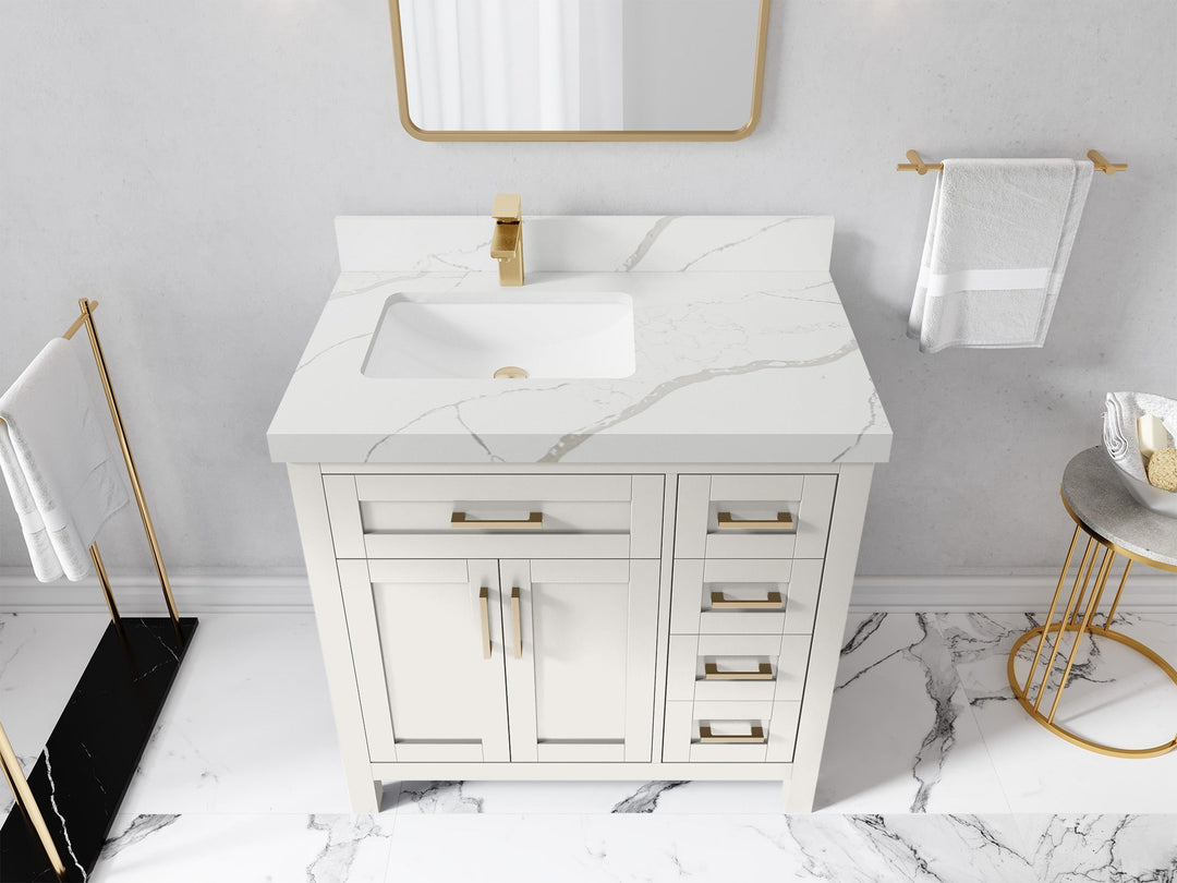 Cambridge 36 in. W x 22 in. D Left Offset Sink Bathroom Vanity