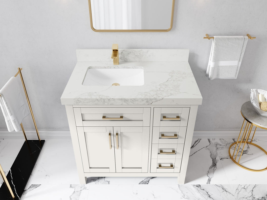 Cambridge 36 in. W x 22 in. D Left Offset Sink Bathroom Vanity
