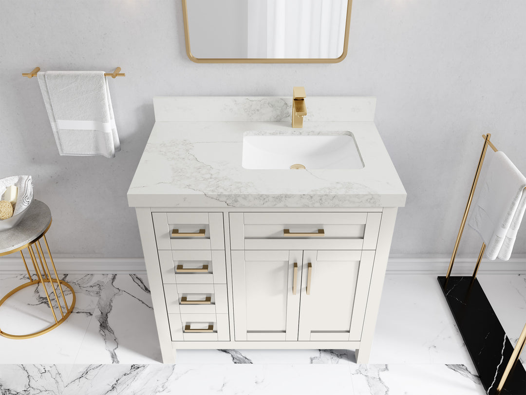 Cambridge 36 in. W x 22 in. D Right Offset Sink Bathroom Vanity