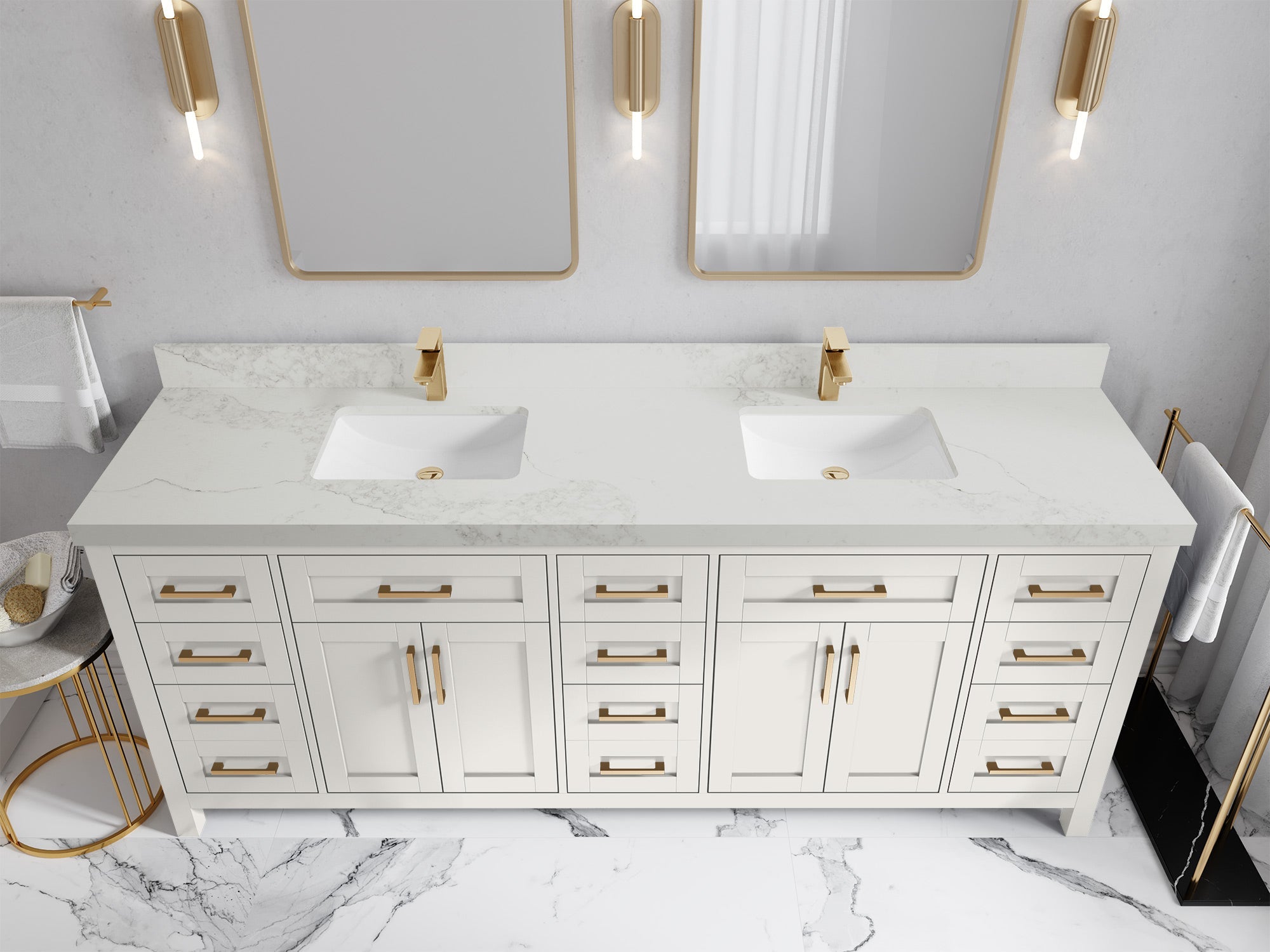 Cambridge 84 in. W x 22 in. D Double Sink Bathroom Vanity