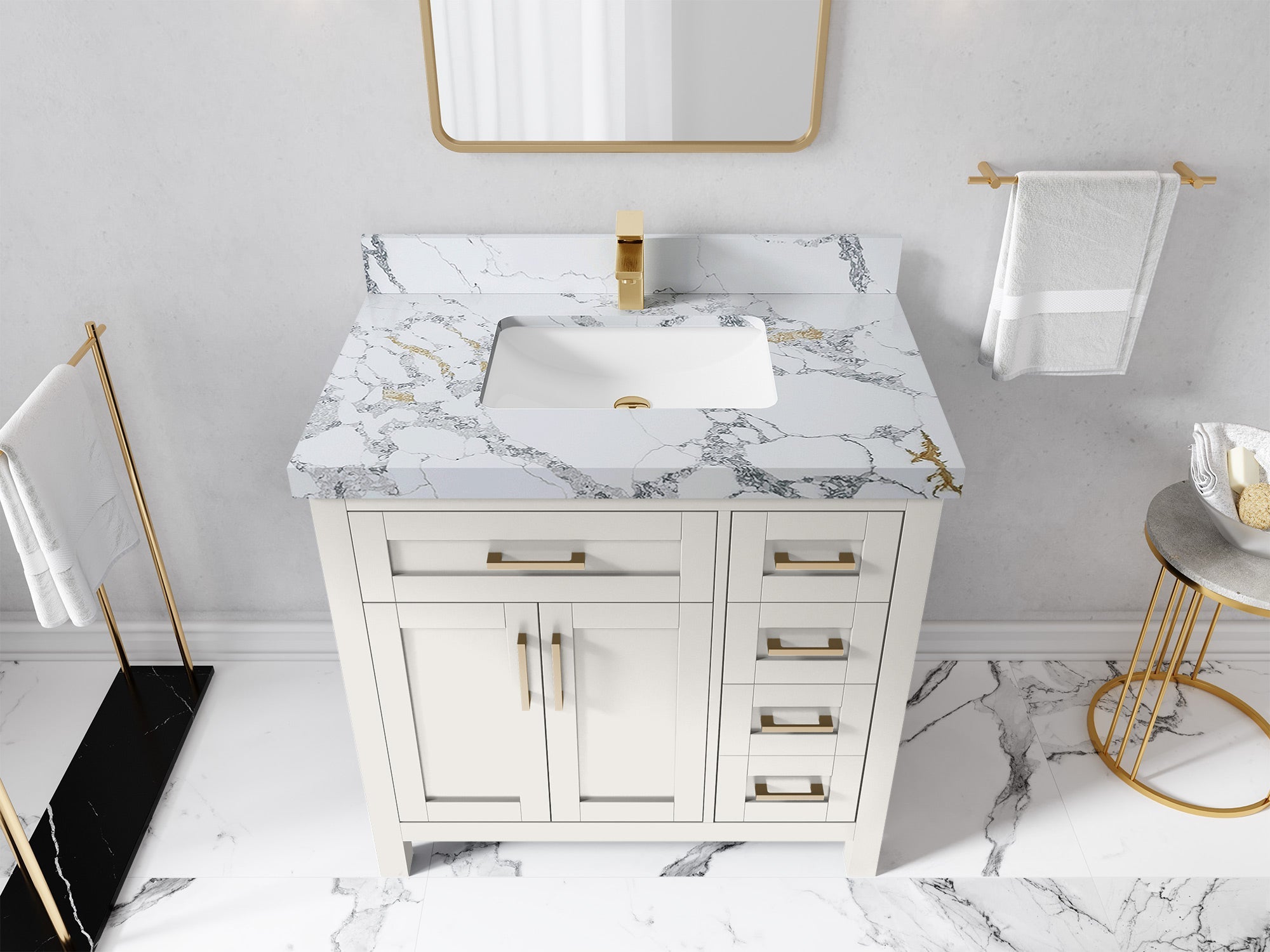 Cambridge 36 in. W x 22 in. D Single Center Sink Bathroom Vanity