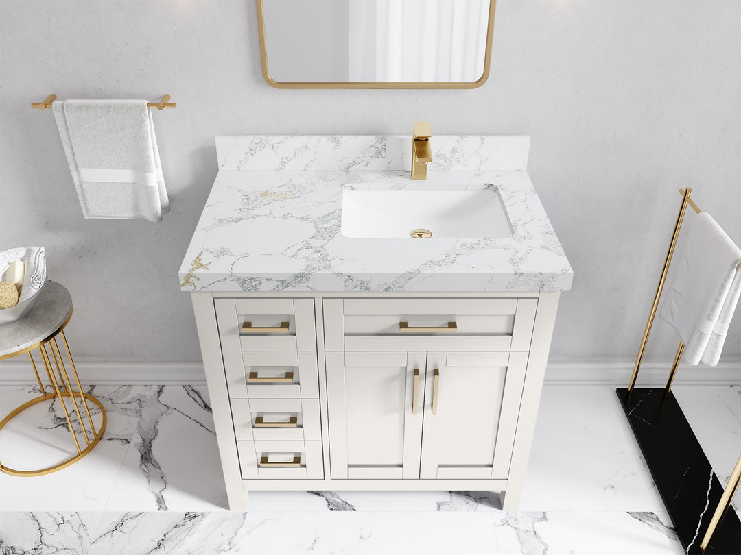 Cambridge 36 in. W x 22 in. D Right Offset Sink Bathroom Vanity