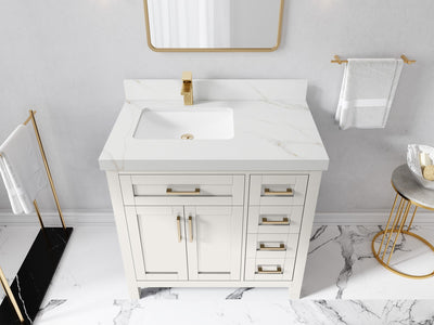 Cambridge 36 in. W x 22 in. D Left Offset Sink Bathroom Vanity