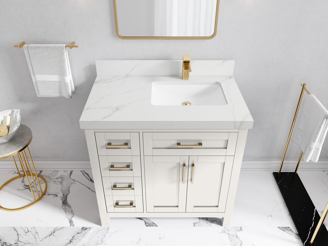 Cambridge 36 in. W x 22 in. D Right Offset Sink Bathroom Vanity