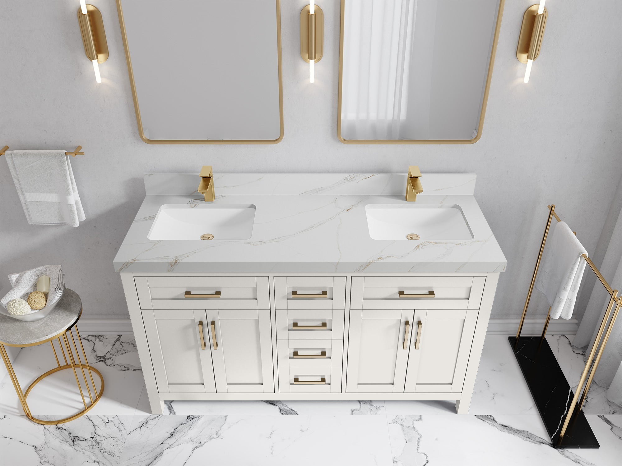 Cambridge 60 in. W x 22 in. D Double Sink Bathroom Vanity