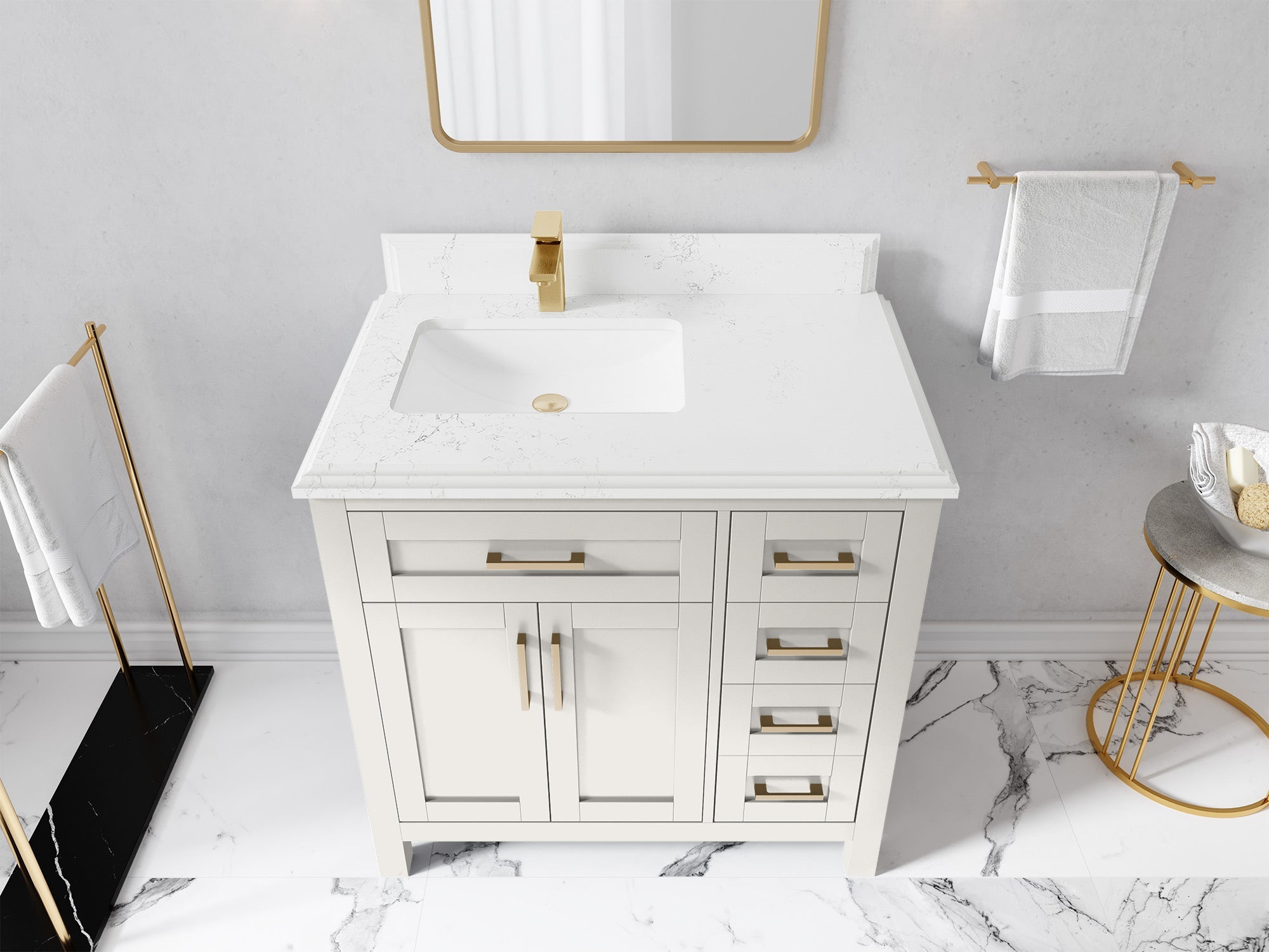 Cambridge 36 in. W x 22 in. D Left Offset Sink Bathroom Vanity
