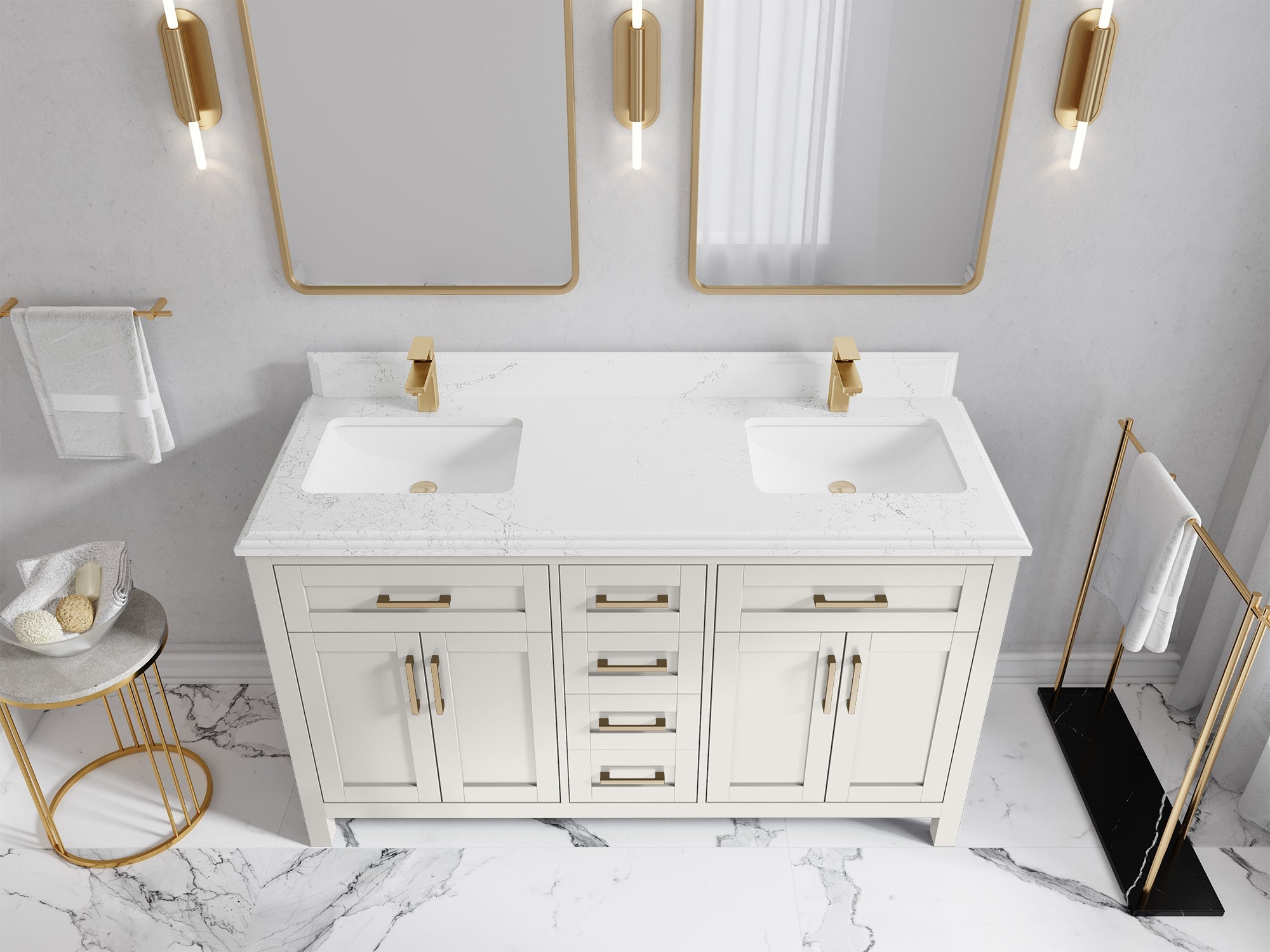 Cambridge 60 in. W x 22 in. D Double Sink Bathroom Vanity