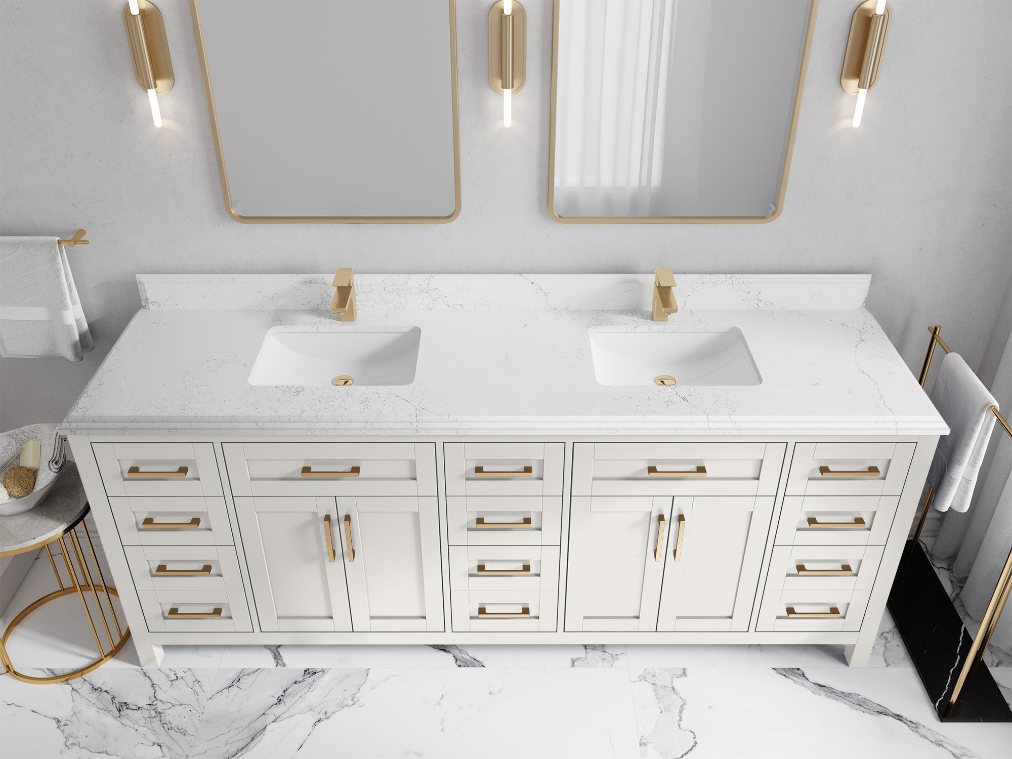 Cambridge 84 in. W x 22 in. D Double Sink Bathroom Vanity