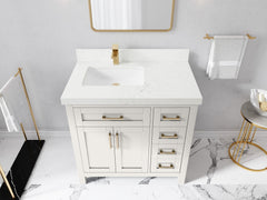 Cambridge 36 in. W x 22 in. D Left Offset Sink Bathroom Vanity - photo 28