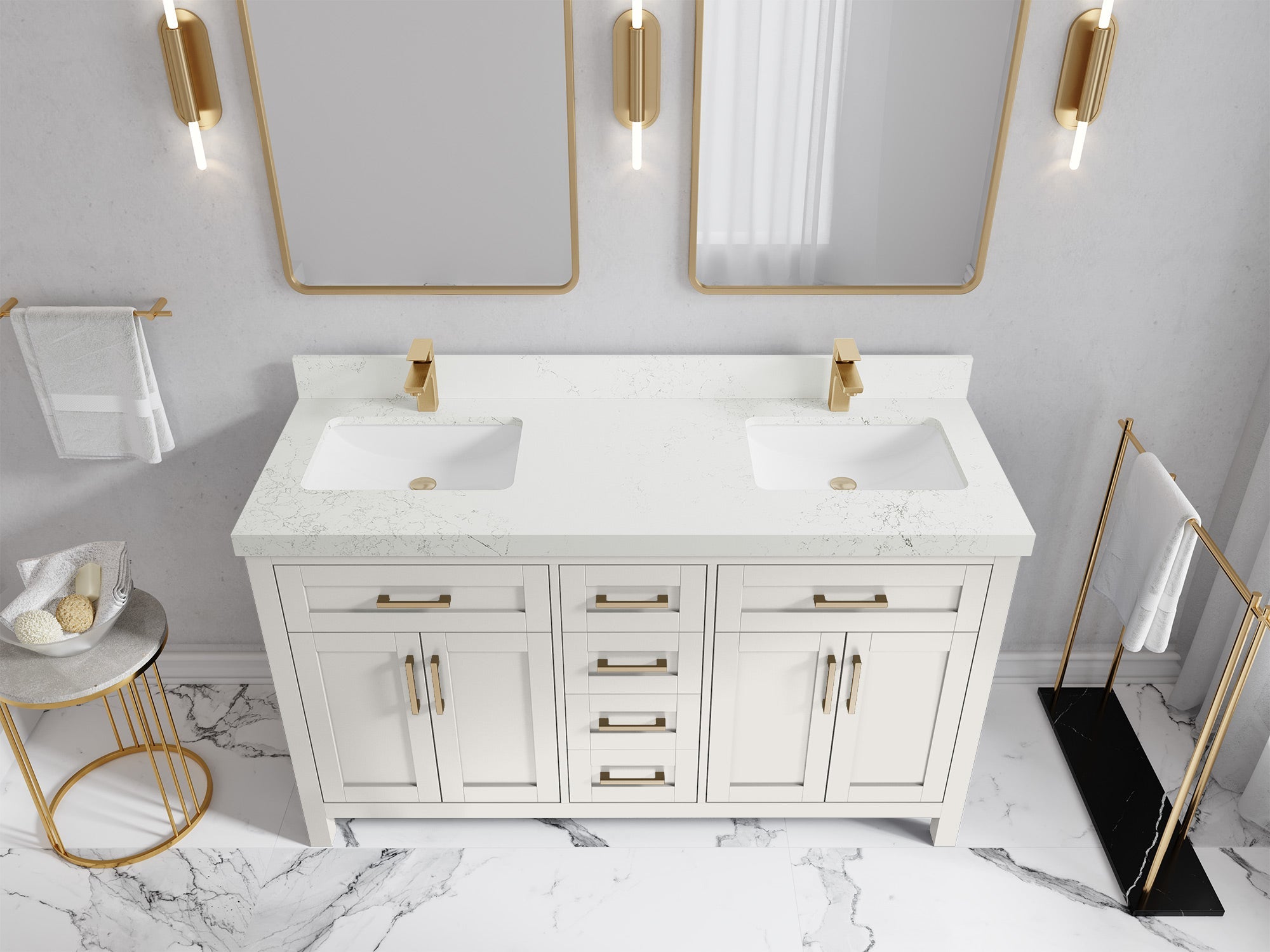 Cambridge 60 in. W x 22 in. D Double Sink Bathroom Vanity